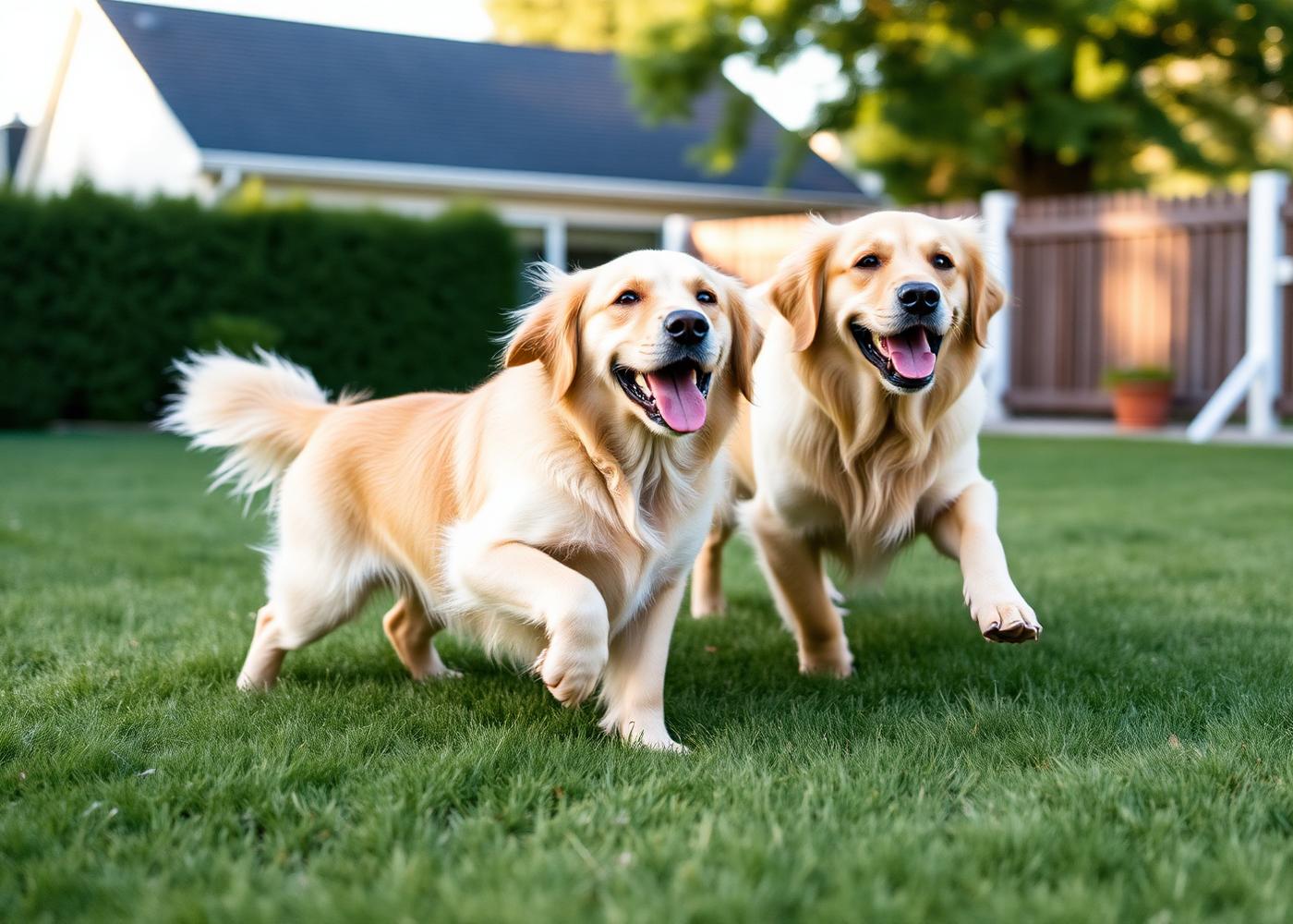 Residential dog poop removal in Sioux Falls — happy dogs on a clean backyard lawn